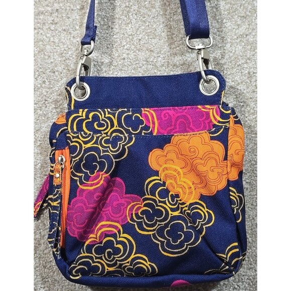 Haiku Canvas Crossbody Purse Organizer Pockets Adjustable Strap Floral Medium Sz - Picture 14 of 16